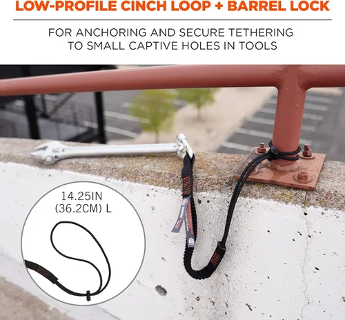 Vista 6 de Ergodyne Squids 3105 - Cordón para herramientas con mosquetón de bloqueo de tornillo de aluminio, capacidad de peso de la herramienta de 15 libras