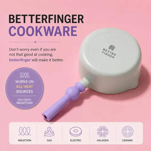 Vista 6 de Better Finger - Mini wok de 7 pulgadas con 2 boquillas de vertido, sartén para leche con revestimiento de cerámica antiadherente de 2.2 cuartos