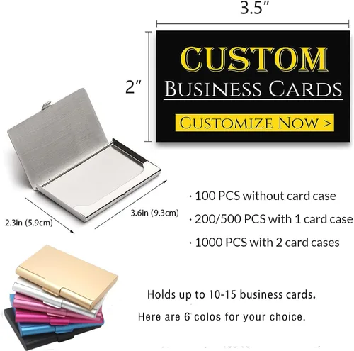 Vista 5 de Tarjetas de visita personalizadas para pequeñas empresas, papel mate de 10.58 oz/m², impresas a doble cara, 3.5 x 2 pulgadas