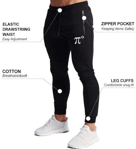 Vista 4 de Wangdo - Pantalones deportivos para hombre con bolsillos con cremallera