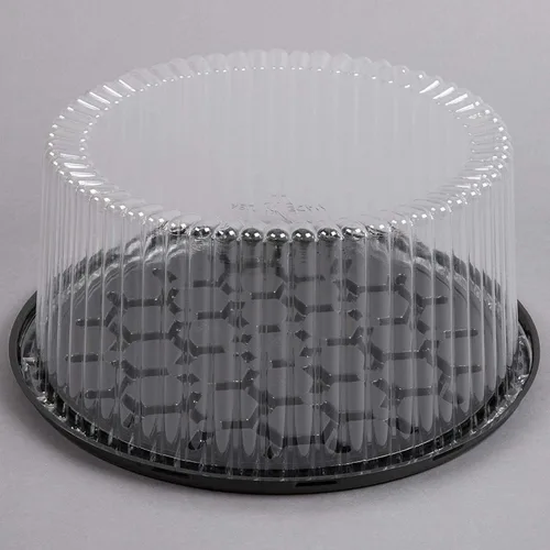 Vista 5 de Contenedores para tartas de 11 a 12 pulgadas, desechables, de plástico, con tapas de cúpula y tablas para tartas, 5 soportes redondos para tartas