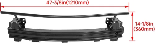 Vista 2 de KUAFU Refuerzo de Parachoques Delantero+Soporte Compatible con Dodge Journey 2009-2020 5116280AC, 5116280AD, CH1006221 Barra de Impacto de Acero