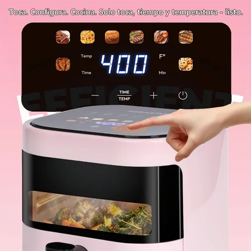 Vista 4 de 3.2QT Small Air Fryer, Mini Pink Air Fryers with Touchscreen