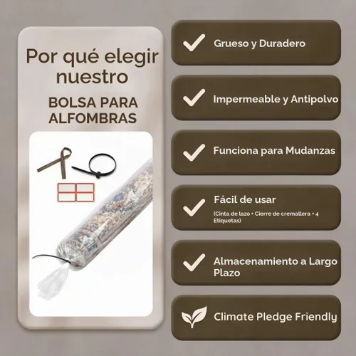 Vista 3 de Wowfit Bolsa de almacenamiento grande de plástico para alfombras con cierre de cremallera, resistente para alfombras de hasta 6 x 9 pies, perfecta