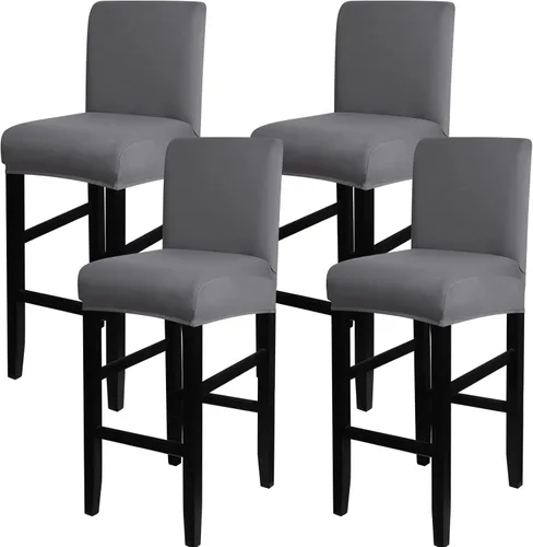 Vista 47 de SearchI Juego de 2 fundas para taburetes de bar, fundas de asiento de taburete elásticas y lavables, fundas para sillas de altura de mostrador