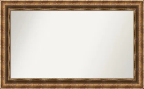 Vista 1008 de Amanti Art Espejo de pared personalizado no biselado (25 x 25 pulgadas), marco de bronce acentuado, varios tamaños personalizados, espejo de baño