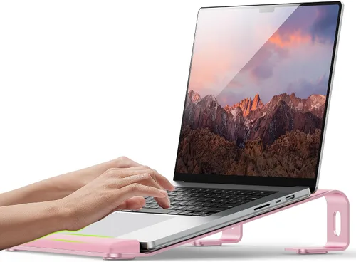 Vista 11 de JCZT Soporte de Laptop de Acrílico Transparente para Escritorio, con Reposamuñecas, Soporte Ergonómico Desmontable Compatible con Todas las Laptops