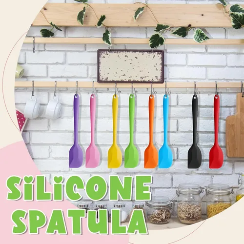 Vista 6 de Hsei 54 espátulas de silicona de 8.1 pulgadas, espátula de goma resistente al calor, antiadherente, flexible, herramienta de mezcla para hornear