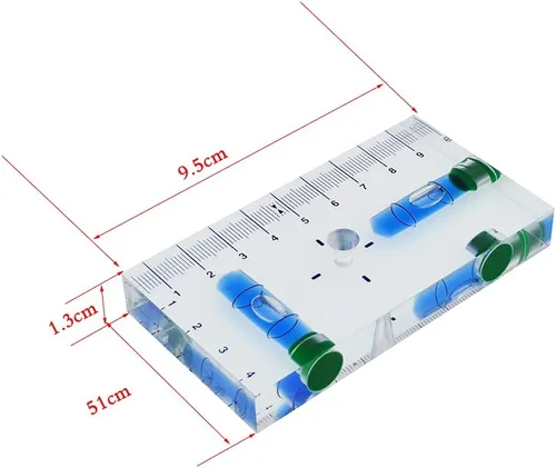 Vista 4 de Nivel de burbuja magnético pequeño integrado de alta precisión cuboide transparente de alta precisión nivel nivel (95X51X13mm) (g549810)