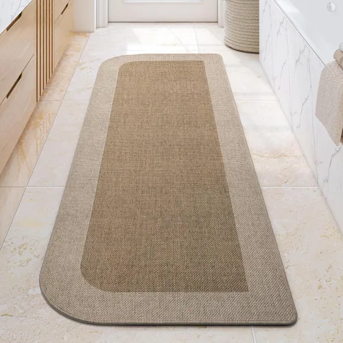 Vista 14 de YDKGL Alfombra de baño Half Circle, alfombras de baño finas antideslizantes A- Marrón a