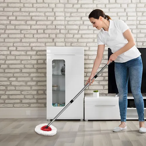 Vista 7 de Mango de repuesto para trapeador giratorio, mango de repuesto de 4 secciones de 30 a 58 pulgadas, compatible con trapeador giratorio O-Ceda, mango