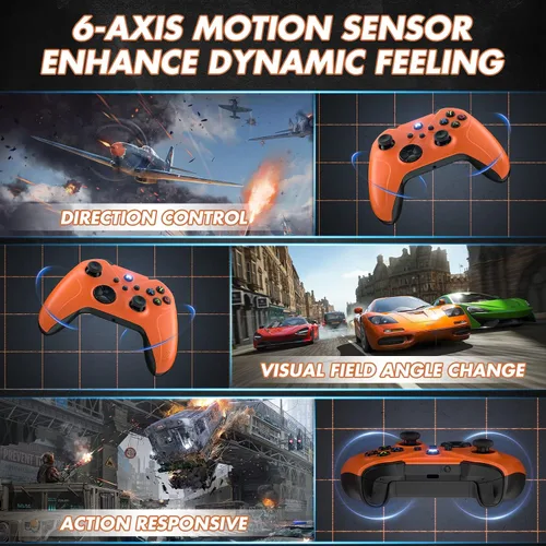 Vista 4 de Gamrombo Controlador inalámbrico para Xbox One, Xbox One XS, Xbox Series XS, AndroidiOSWindows, controlador de juegos de PC con conector