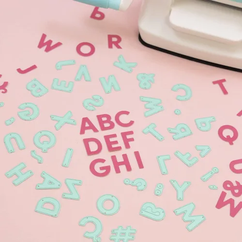 Vista 3 de Craftelier - Set 39 Uppercase Letter and Symbol Dies for Card Making, Scrapbooking and Crafting Projects Compatible with Various Die Cutting