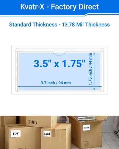Vista 98 de 30 PCS Clear Self Adhesive Plastic Label Pockets, Top Loading Business & Library Index Card Holders, Peel and Stick Sleeves for Storage Bins, Totes