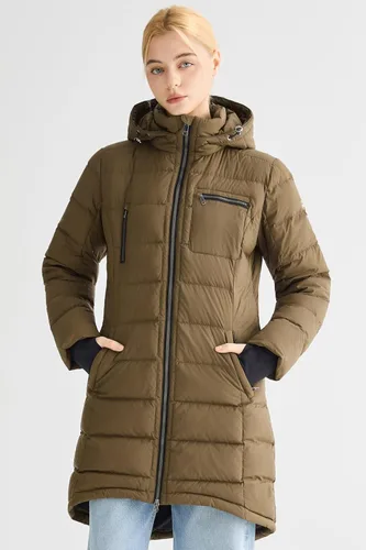 Vista 37 de Orolay - Chaqueta de plumón para mujer, abrigo de longitud media