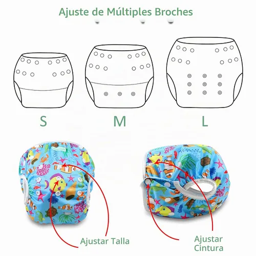 Vista 4 de Wegreeco - Pañal de natación reutilizable para bebés y niños pequeños, talla única Estrella de mar