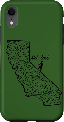Vista 8 de Funda para iPhone 14 Vintage Hike California Topo Map Senderismo Get Lost Hiker