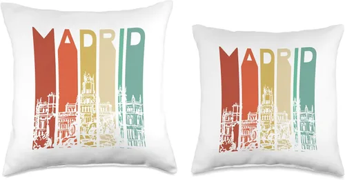 Vista 3 de Espana Apparel Madrid España España Cataluña Español Español Barcelona Euro Throw Pillow 16x16, Multicolor