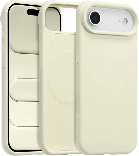 Vista 407 de Funda magnética de silicona para iPhone 13 Pro, color blanco antiguo [Compatible con Magsafe] [Forro de microfibra suave antiarañazos], funda