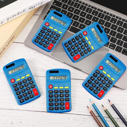 Vista 6 de Youyole Calculadora de bolsillo de 20 piezas a granel solar para calcular básica, mini calculadora de doble potencia de 10 funciones, pequeña