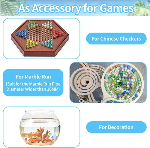 Vista 7 de 60 unidades de canicas de vidrio, canicas a granel para juegos de mármol, rellenos de jarrones, bricolaje y decoración del hogar