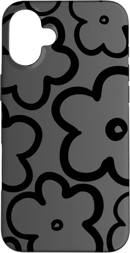 Vista 23 de Cute Flower Pattern Wildflower Charcoal Grey Black Floral Case for iPhone 17