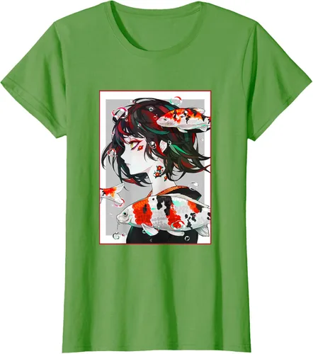 Vista 4 de Camiseta de anime anime japonés estético Otaku Negro