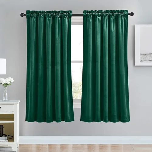 Vista 51 de RYB HOME Cortinas opacas de terciopelo para dormitorio, aislamiento térmico, privacidad, luz solar, bloqueo de calor, cortinas lujosas con bolsillo