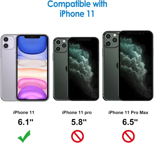 Vista 2 de JETech Protector de pantalla de privacidad para iPhone 11 de 6.1 pulgadas con protector de lente de cámara, película de vidrio templado antiespía