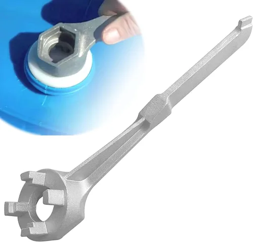 Vista 8 de Llave de tambor de aluminio, llave Bung, herramienta de abridor de barril para abrir tambor de 10, 15, 20, 30, 55 galones, se adapta a 2" y 3/4