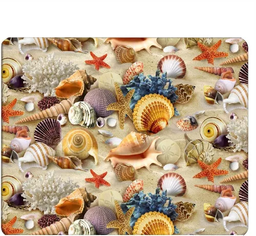 Vista 8 de Seashell - Alfombrilla de mouse para videojuegos, conchas de mar coloridas en la playa, alfombrilla de mouse para computadora, escritorio, laptop