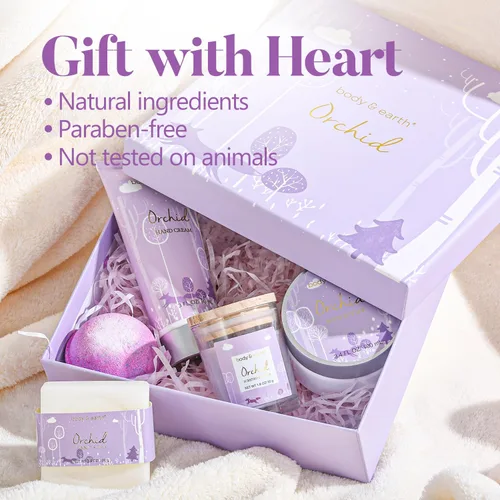 Vista 3 de Caja de regalo de spa para mujeres, 6 piezas perfumadas de lavanda y 5 piezas perfumadas de orquídea
