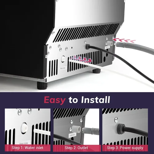 Vista 8 de ICYGLEE Máquina comercial para hacer hielo, máquina de hielo independiente