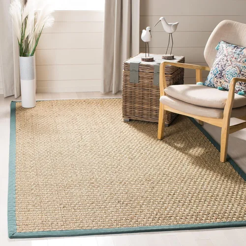 Vista 28 de SAFAVIEH Natural Fiber Collection NF114A - Alfombra de pasillo de hierba marina con patrón de tejido de cesta y borde, de 2 pies 6 pulgadas x 16