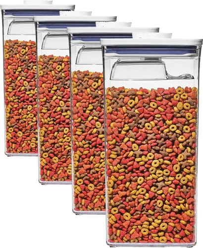 Vista 22 de OXO Good Grips Recipiente POP para mascotas – 2.6 L/2.8 Qt Ideal para hasta 3 libras de comida para perros o 2 libras de comida para gatos Blanco