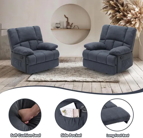 Vista 5 de Stary Silla reclinable mecedora de gran tamaño para sala de estar para adultos