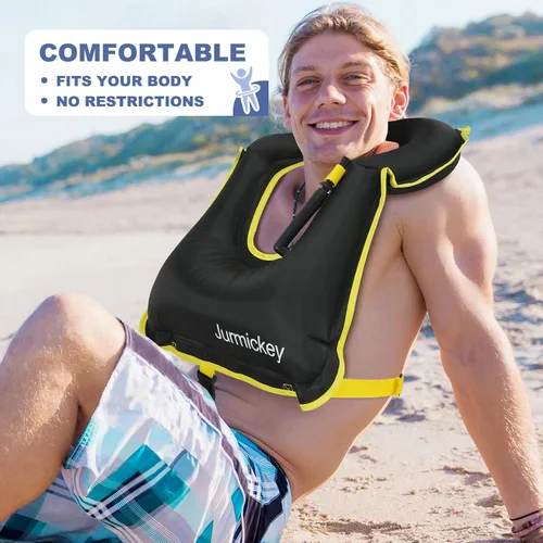 Vista 2 de Chaleco inflable de esnórquel para adultos, chaqueta de esnórquel portátil, chaleco de flotabilidad para esnórquel, natación, kayak, canotaje, carga