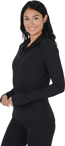 Vista 2 de Yogalicious Nude Tech - Chaqueta de manga larga con media cremallera y bolsillos frontales