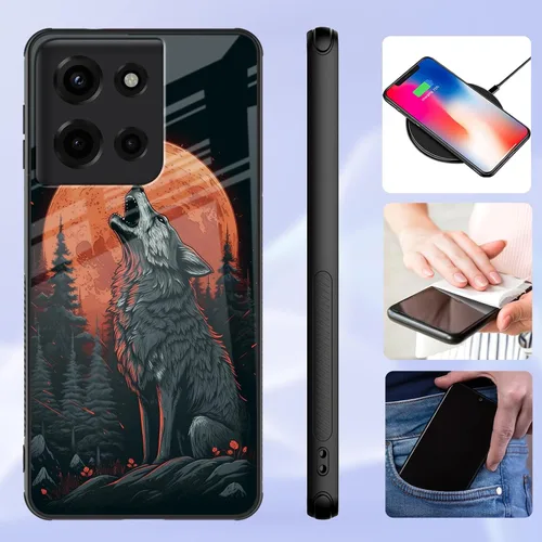 Vista 93 de Funda para Motorola Moto Edge 2022, cubierta trasera de vidrio templado con protector de pantalla, funda protectora a prueba de golpes para Motorola
