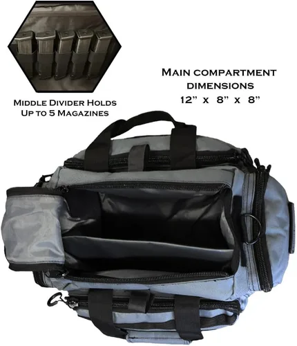 Vista 2 de Exos Tactical Range Bag - Medium Size Range Bag for Shooting - Gun Case for Handguns, Ammo Storage, Tactical Backpack, Molle Webbing, Free Subdued