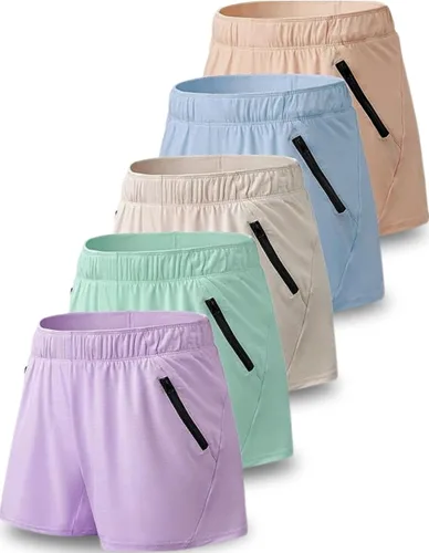 Vista 22 de Paquete de 1 o 5 pantalones cortos de entrenamiento para mujer con Negro