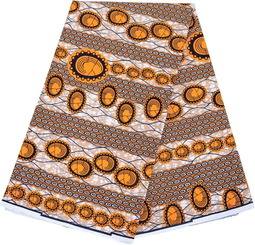 Vista 16 de Tela de algodón africana de la impresión de la cera de Ankara de 6 yardas usada para el material de costura