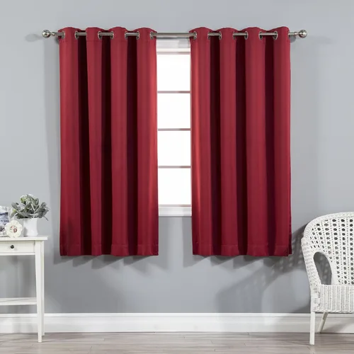 Vista 22 de Best Home Fashion Cortinas opacas con aislamiento térmico, ojales de acero inoxidable y níquel, color rosa bebé, 52 pulgadas de ancho x 63 pulgadas
