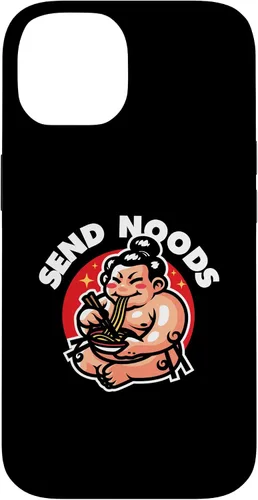 Vista 4 de iPhone 16 Funny Send Noods Sumotori Eating Noodle Japan Sumo Case