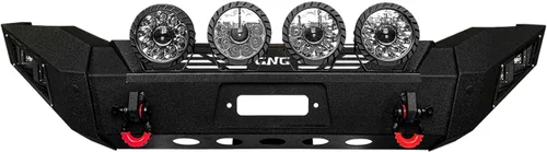 Vista 5 de Parachoques delantero de acero para Dodge Ram 1500 2006-2008 con placa de cabrestante y luces (textura negra)
