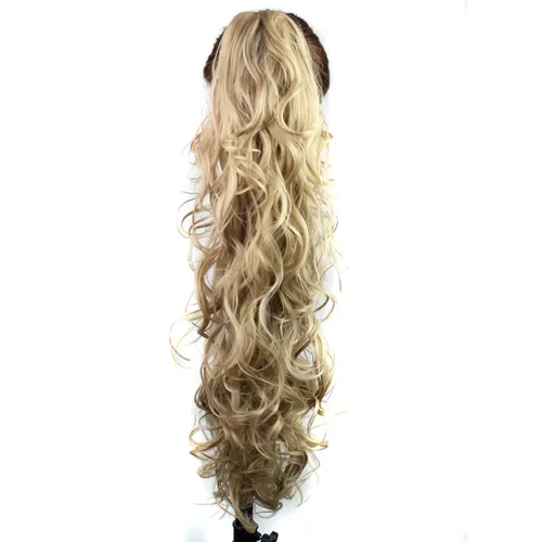Vista 14 de S-ssoy extensión de cabello sintético rizado para cola de caballo de 31 pulgadas de largo con pinza de garra, pieza de pelo para coleta ondulado 12#