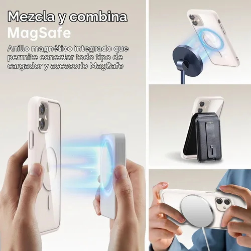 Vista 5 de oakxco Funda magnética transparente compatible con Magsafe, bonita funda delgada y transparente de poliuretano termoplástico no amarillenta, carcasa