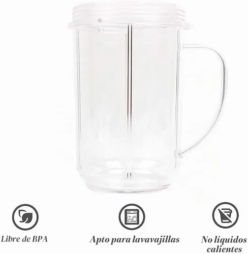 Vista 3 de Vasos de repuesto de 16 onzas para Magic Bullet, 6 piezas/juego de piezas compatibles con batidora Magic Bullet de 250 W MB1001, incluye tazas
