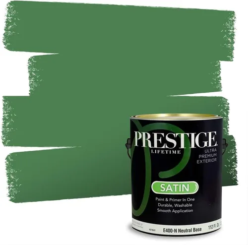 Vista 25 de PRESTIGE Pintura exterior e imprimación en uno, aloe, plano, 1 galón