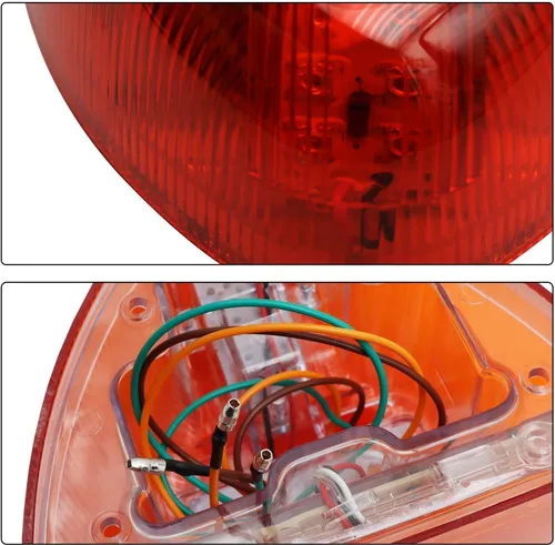 Vista 4 de LED ámbar triangular señal de giro apto para Peterbilt 379 359 357 365 378 Lente LED 31, con 3 cables, 2 piezas
